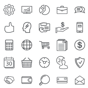 Business Abstract line Icons. Modern Web Collection Isolated on white background.