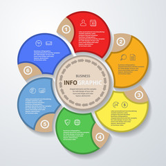Concept Business Infographics web marketing icons for layout, diagram, annual report, design. Step options. Illustration vector.