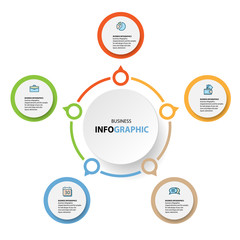 Abstract Circle Marketing. Concept Infographics icons for layout, diagram, annual report, web design. Business options. Illustration vector.