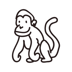 monkey doodle animal vector icon illustration graphic design