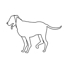 cartoon dog walking pet animal outline vector illustration