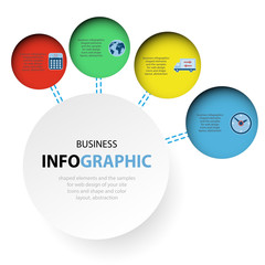 Abstract circle Infographics web design marketing icons for layout, diagram, annual report. Abstract elements of graph. Business concept options. Illustration vector.