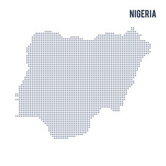 Vector dotted map of Nigeria isolated on white background .