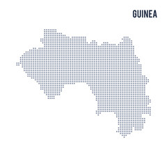 Vector dotted map of Guinea isolated on white background .
