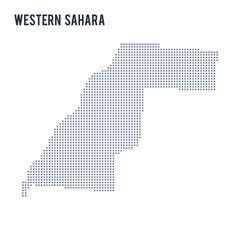 Vector dotted map of Western Sahara isolated on white background .