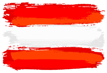 Obraz premium Flagge von Österreich mit Pinselstrichen gemalt 