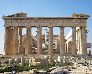 Fototapeta premium Athens Greece, Parthenon ancient temple east main facade
