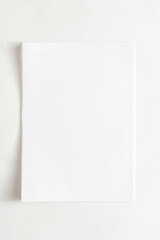 Blank paper sheet attached with clip isolated on white background