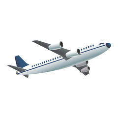 airplane fly transport commercial travel vector illustration
