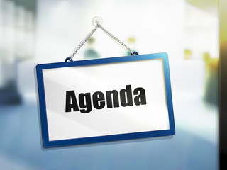 agenda text sign