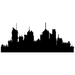 silhouette city buildings skyscraper town vector illustration