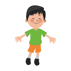 boy happy student young kid vector illustration