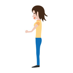 female woman adult young vector icon illustration