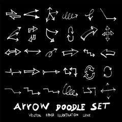 Vector hand drawn arrows set chalkboard eps10