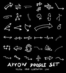 Vector hand drawn arrows set chalkboard eps10