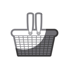 grayscale silhouette of shopping basket vector illustration