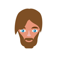 adult male head icon illustration colored ilustration