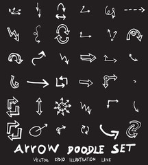 Vector hand drawn arrows set chalkboard eps10