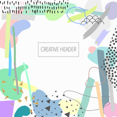 Vector Abstract artistic header background. Modern and stylish abstract design poster, cover, card design.illustration for your design