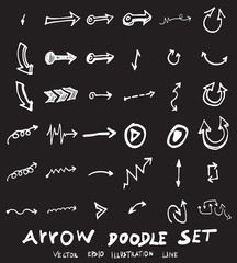 Vector hand drawn arrows set chalkboard eps10