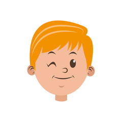cartoon character face boy children vector illustration