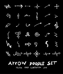Vector hand drawn arrows set chalkboard eps10
