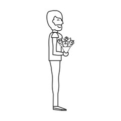 adult male avatar vector icon illustration colored