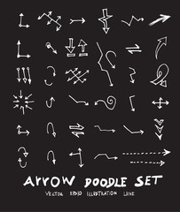 Vector hand drawn arrows set chalkboard eps10