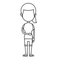 funny character girl student school people vector illustration