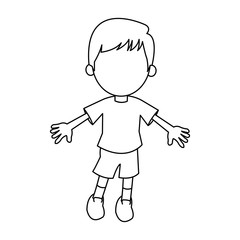 cartoon young boy student avatar vector illustration