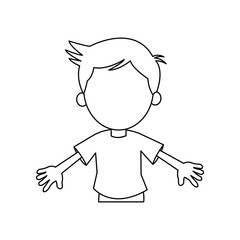 cartoon young boy student avatar vector illustration