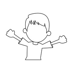 cartoon young boy student avatar vector illustration