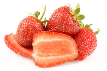 strawberries on a white background