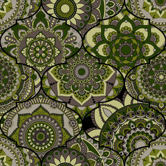 Patchwork pattern. Vintage decorative elements. Hand drawn background. Islam, Arabic, Indian, ottoman motifs. Perfect for printing on fabric or paper.