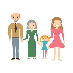 mother single grandparents daughter vector icon illustration