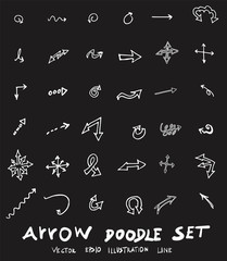 Vector hand drawn arrows set chalkboard eps10