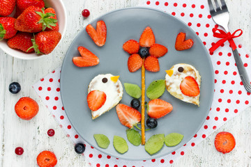 Summer fresh fruit berry snack or dessert for kids