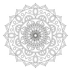 Flower Mandala. Vintage decorative elements. Oriental pattern, vector illustration. Islam, Arabic, Indian, moroccan,spain, turkish, pakistan, chinese, mystic, ottoman motifs. Coloring book page
