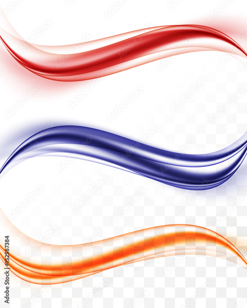 Poster abstract smooth waves collection