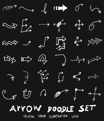 Vector hand drawn arrows set chalkboard eps10