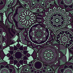 Patchwork pattern. Vintage decorative elements. Hand drawn background. Islam, Arabic, Indian, ottoman motifs. Perfect for printing on fabric or paper.