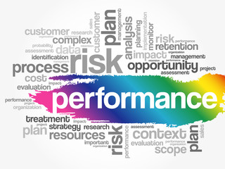 Fototapeta premium Performance word cloud collage, business concept