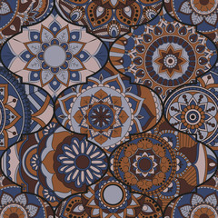 Patchwork pattern. Vintage decorative elements. Hand drawn background. Islam, Arabic, Indian, ottoman motifs. Perfect for printing on fabric or paper.