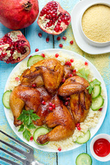 Roast chicken with couscous
