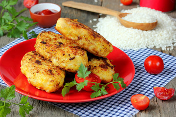 Meatballs chicken rice