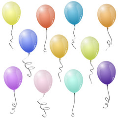 colored flying balloons