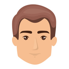 white background of man face with light brown short hair style vector illustration