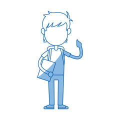 avatar boy student portrait image vector illustration
