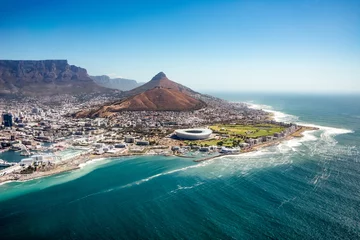 Fotobehang Tafelberg Luchtfoto van Kaapstad, Zuid-Afrika