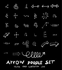 Vector hand drawn arrows set chalkboard eps10